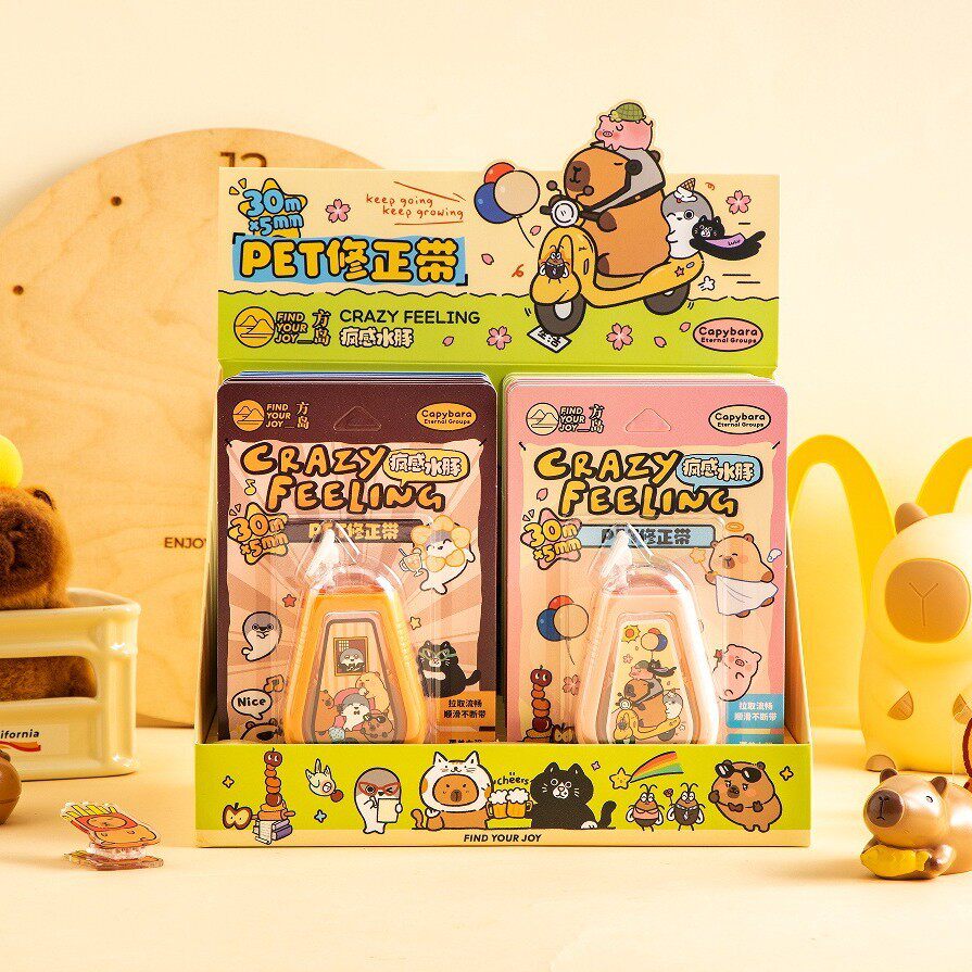 Fangdao Crazy Capybara Series Correction Tape Large Capacity Cartoon Easy-To-Use Student Correction and Error Correction Special Stationery