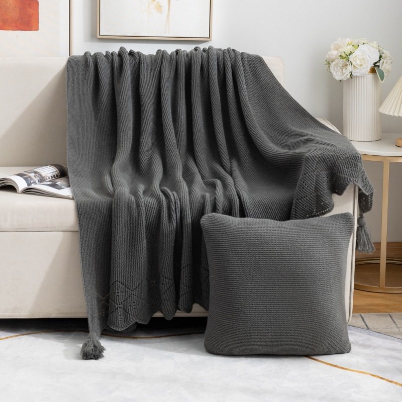 New Light Luxury Style Solid Color All-Season Blanket Office Nap Sofa Blanket Knitted Blanket Bedside Blanket