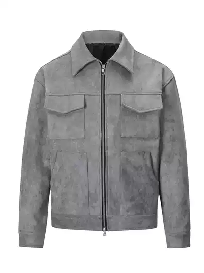 European and American high street ins same fashion men's and women's coat deerskin velvet thickened zipper large pocket jacket jacket jacket