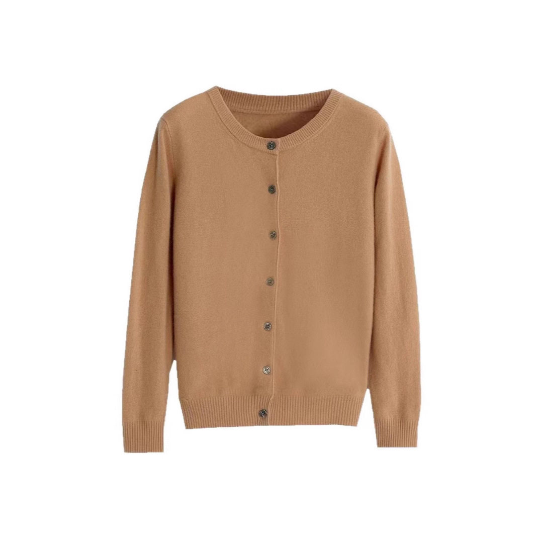 2025春秋新款圆领针织开衫女宽松显瘦毛衣时尚百搭短款上衣女外套