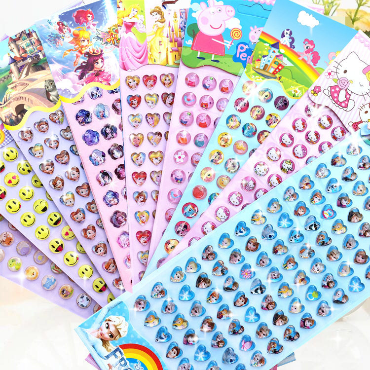 สติกเกอร์การ์ตูนเด็ก สติกเกอร์คริสตัลเพชร งานแปะพลอยสามมิติ อะคริลิก ตกแต่งเจ้าหญิงและเด็กผู้ชาย 98