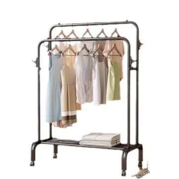 Clothes Rack Floor-Standing Rod Bedroom Clothes Hanger Double Rod Indoor Clothes Rack Storage Coat Rack Drying Rack Minimalist Storage