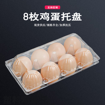 Factory Direct Supply of 8-Piece Plastic Egg Trays, Shanghai Wholesale Transparent Egg Trays, Pet Egg Trays, Eco-Friendly and Thickened
