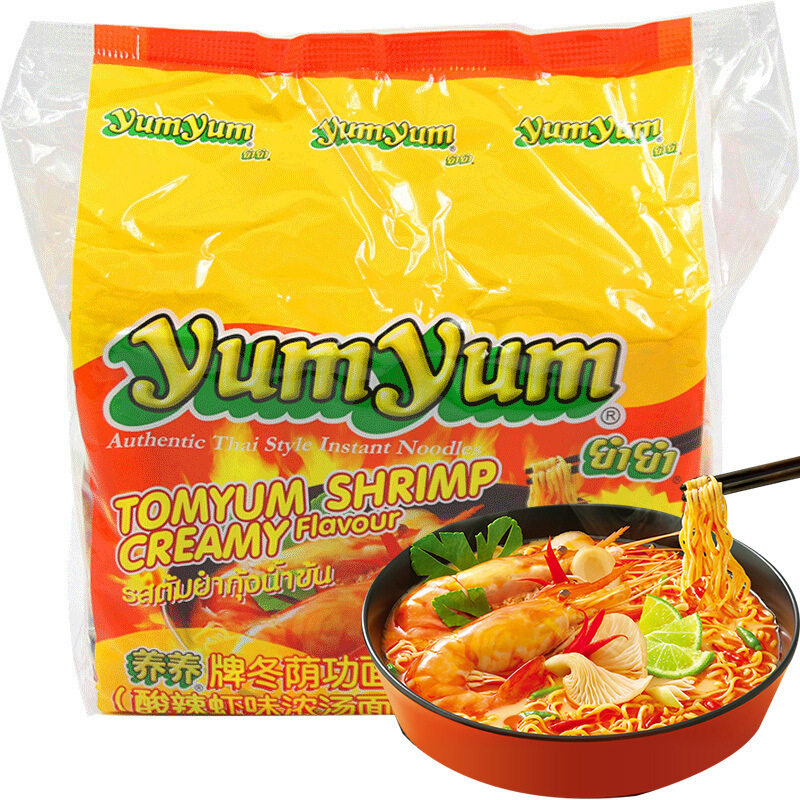 Thailand Imported Yumyum Yangyang Brand Tom Yum Instant Noodles Hot and Sour Shrimp Soup Instant Late Night Snack Instant Noodles Mixed Noodles