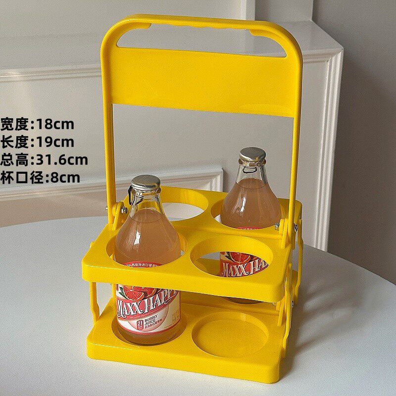 4仕切ハンドルバスケット【イエロー】