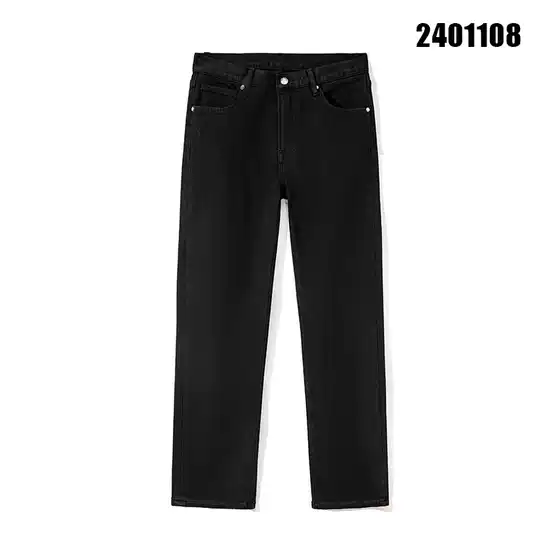 2025 Winter Fleece Loose Straight Medium Elastic Soft Casual Business Middle-Aged High-Quality Washed Jeans for Men