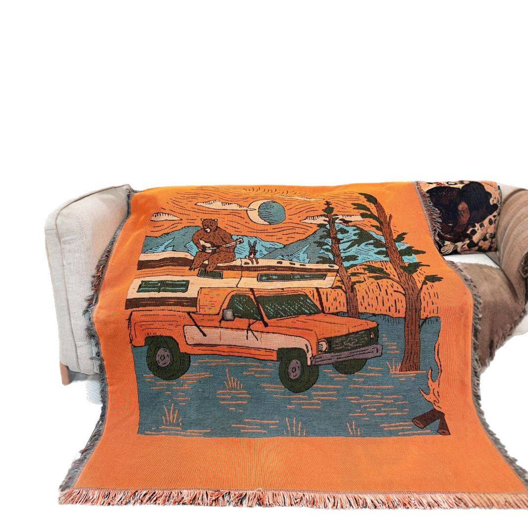 Lunch Break Blanket Sofa Dragon Leisure Towel Blanket Cover Blanket Knitted Anime Thread Blanket Outdoor Camping Style Blanket Ins Style Home