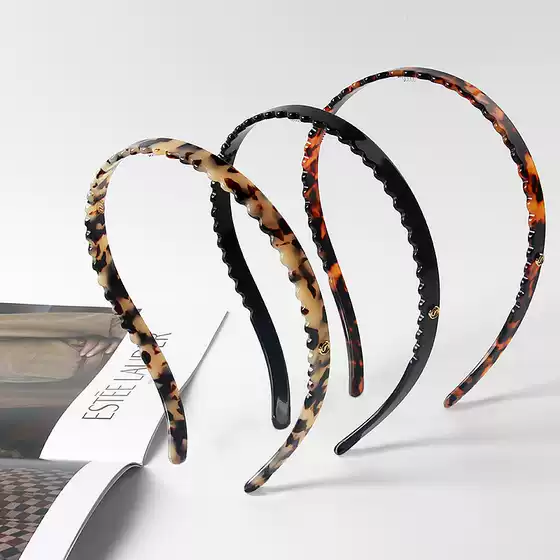 Shike's Same High-Definition Glasses Headband 3mm Acetate Dry-Throwing Non-Pockmarked Headband High-End Wavy Thin Headband for Women