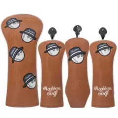 Golf Golf Club Cover Limited Edition Fisherman's Driver Cover Stereo Embroider Fleece-Lined Pu Waterproof Protective Cover