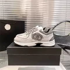 Chanel-Style Dad Sneakers for Women 2024 Spring New Trendy Classic Height-Increasing Thick-Soled Casual Sports Shoes Ins Fashion Shoes