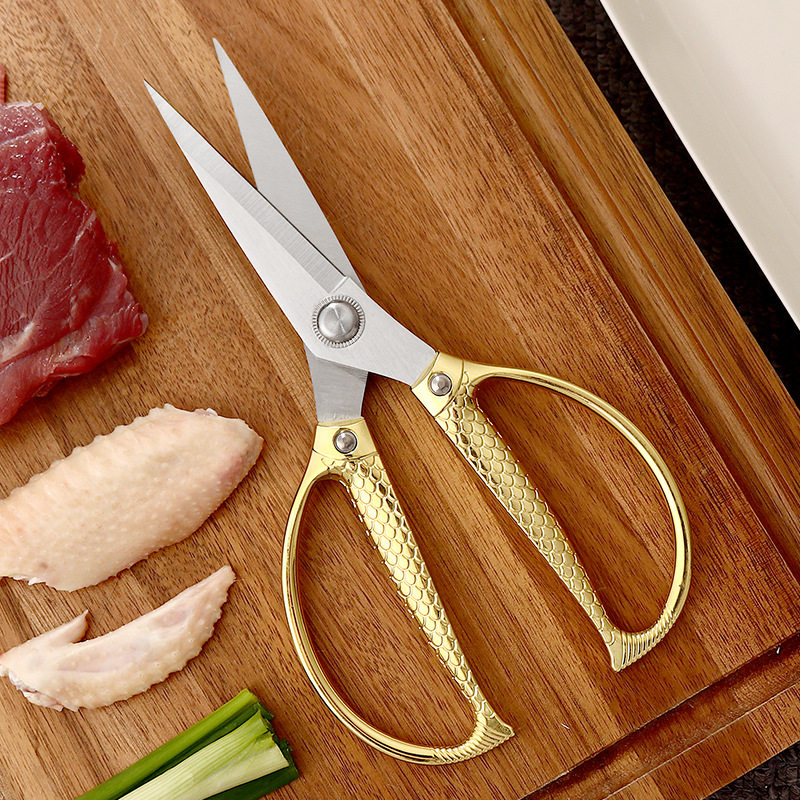 Yingcai multi-use food stainless steel scissors K88 double fish scissors household alloy kitchen scissors chicken bone strong scissors
