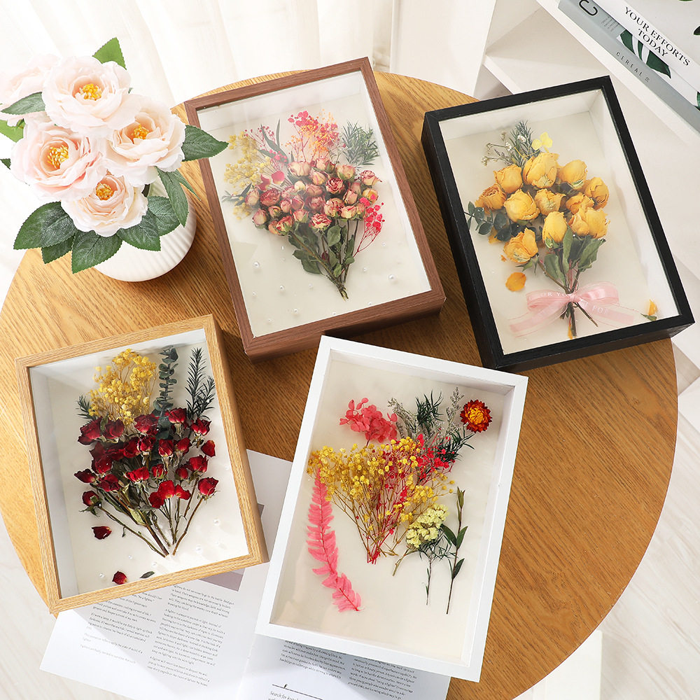 New Stereo Hollow Stereo Photo Frame Handmade DIY Dried Flower Specimen Table Wall Hanging Eternal Flower Decoration Ornaments