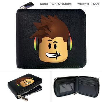 Virtual World Roblox Peripheral Zipper Pu Wallet Coin Purse Folded Short Coin Wallet Wallet Card Holder