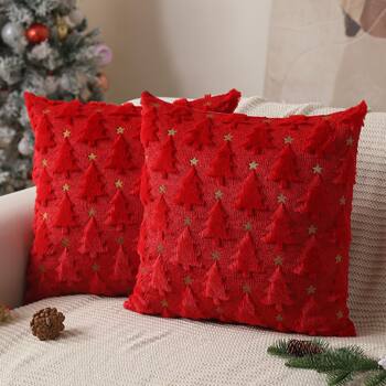 Amazon Christmas Pillow Solid Color Quilted Plush Pillow Cover Living Room Sofa Cushion Cushion Cover Cross-Border Wholesale