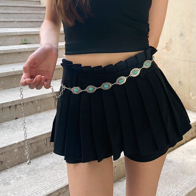 Metal Waist Chain Women's Niche Chain 2024 New Ethnic Style Accessories Trouser Chain Dress Belt Women's High-End Sense