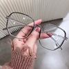 New Polygon Cyber Red Glasses Frame Fashion Anti-blue Glasses Red Riding Book with Myopia Finished Products Wholesale