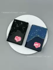 Foreign Trade Supply High Version Denim Wallet with Multiple Card Slots, Multi-Functional Card Holder, Love Badge Wallet, Original Denim