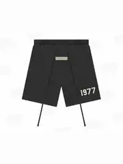 2024 New Model 1977 Flocked Print Men's Loose Casual Shorts, Trendy Streetwear, Summer Versatile Shorts