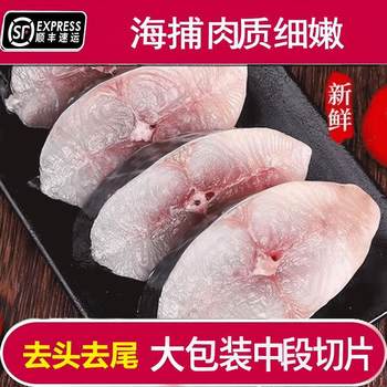 Fresh Frozen Sea Bass Segments, Freshly Caught and Cut Sea Bass Middle Segments, Quick-Frozen Deep-Sea Fish, Sea Bass Seafood Wholesale