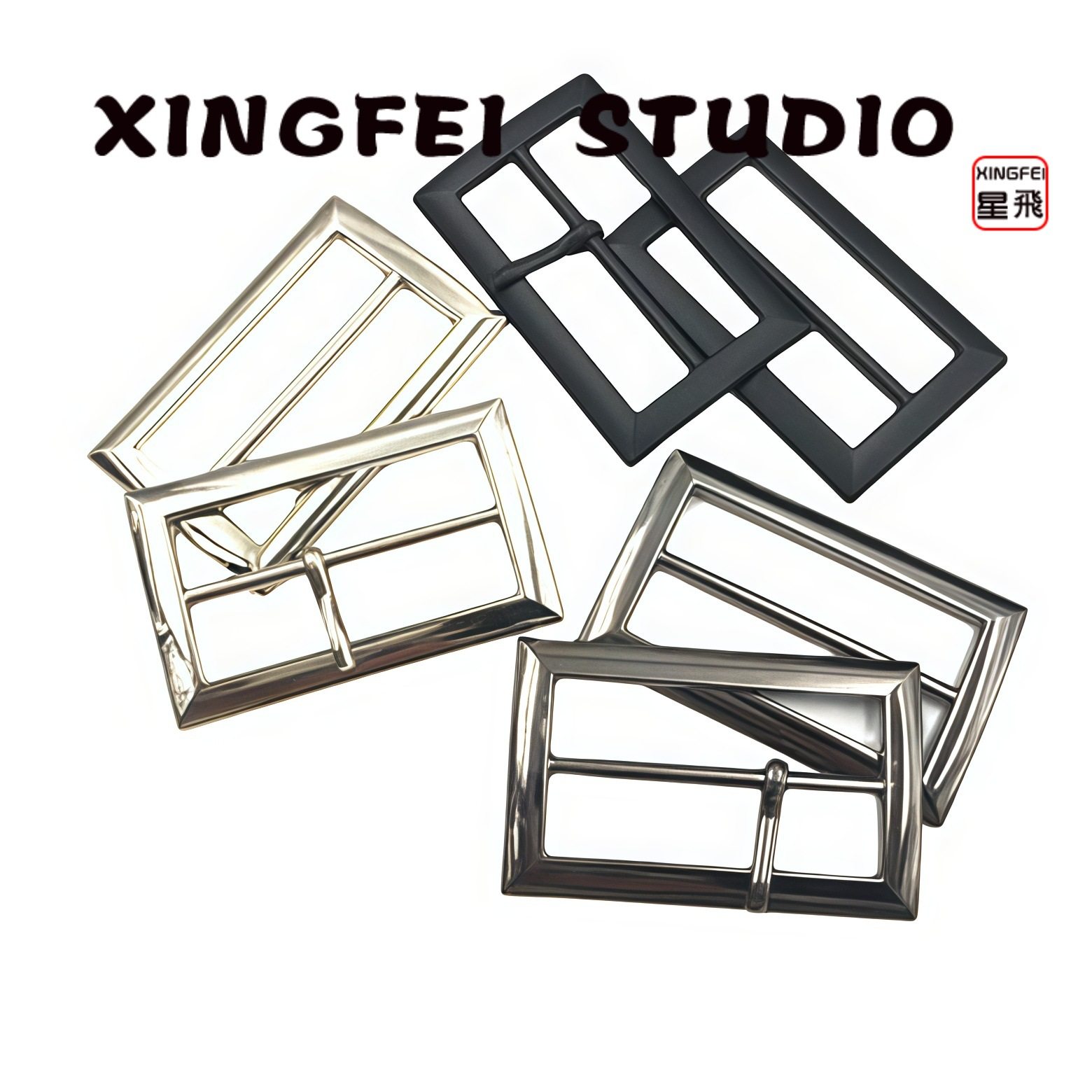 In stock zinc alloy three-gear buckle solid metal Japanese buckle coat vest buckle connecting buckle drill buckle