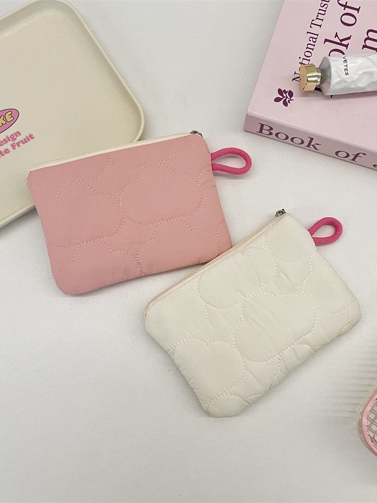 5951 Quilted Cloud Coin Storage Bag Student Portable Headphone Bag Cosmetic Storage Bag Coin Purse