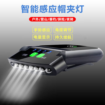 Cross-border induction cap clip lamp night fishing outdoor night riding strong light super bright LED brim head-mounted waterproof headlamp