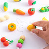 Removable Fruit and Vegetable Eraser Clean Primary School Students Creative Rubber Cute Stationery 3D Gashapon Shape