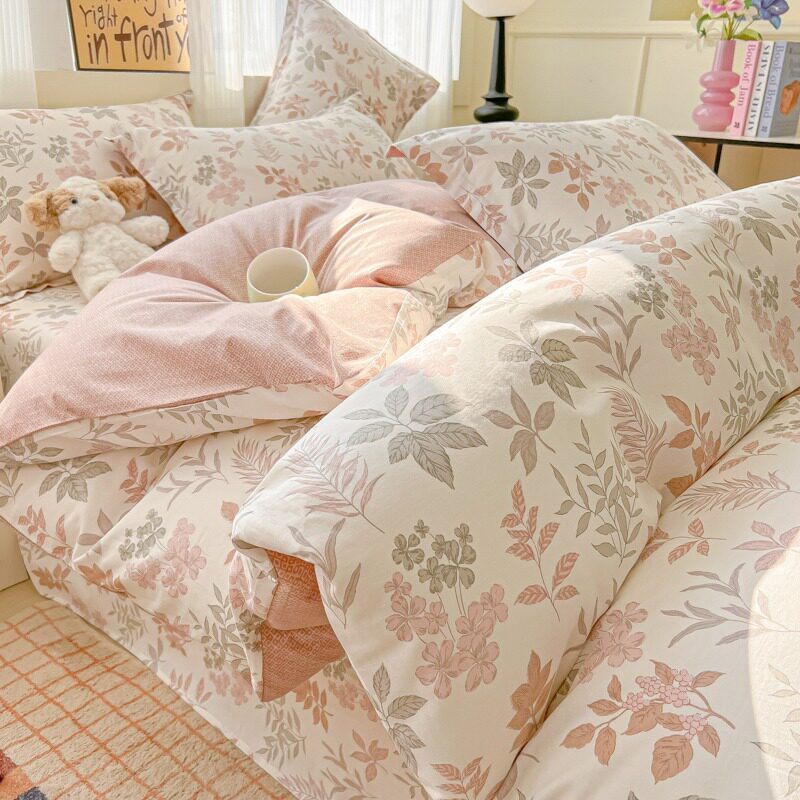 Four-Piece Set of Class a Maternal and Infant Grade Accessible Luxury High-End Small Fresh Pure Cotton Three-Piece Set 60 Bed Bed Sheetss and Quilt Covers Wholesale