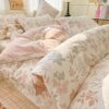 Four-Piece Set of Class a Maternal and Infant Grade Accessible Luxury High-End Small Fresh Pure Cotton Three-Piece Set 60 Bed Bed Sheetss and Quilt Covers Wholesale