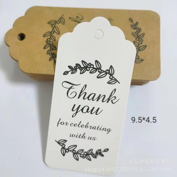 Kraft paper tag factory direct in stock wholesale Thankyou card packaging tag gift thank you card