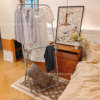 Clothes Rack Floor-Standing Bedroom Clothes Rack Mobile Light Luxury Silver Clothes Drying Rack Storage Overnight Coat Rack Living Room Home