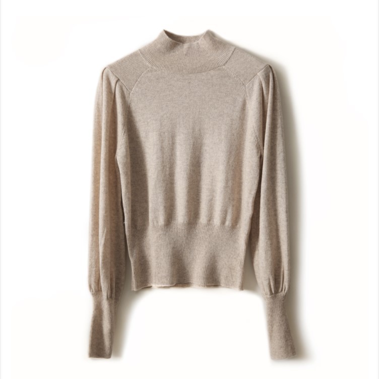 半高领长袖针织衫女2024新色入荷秋冬多色羊角藏肉长袖宽松打底