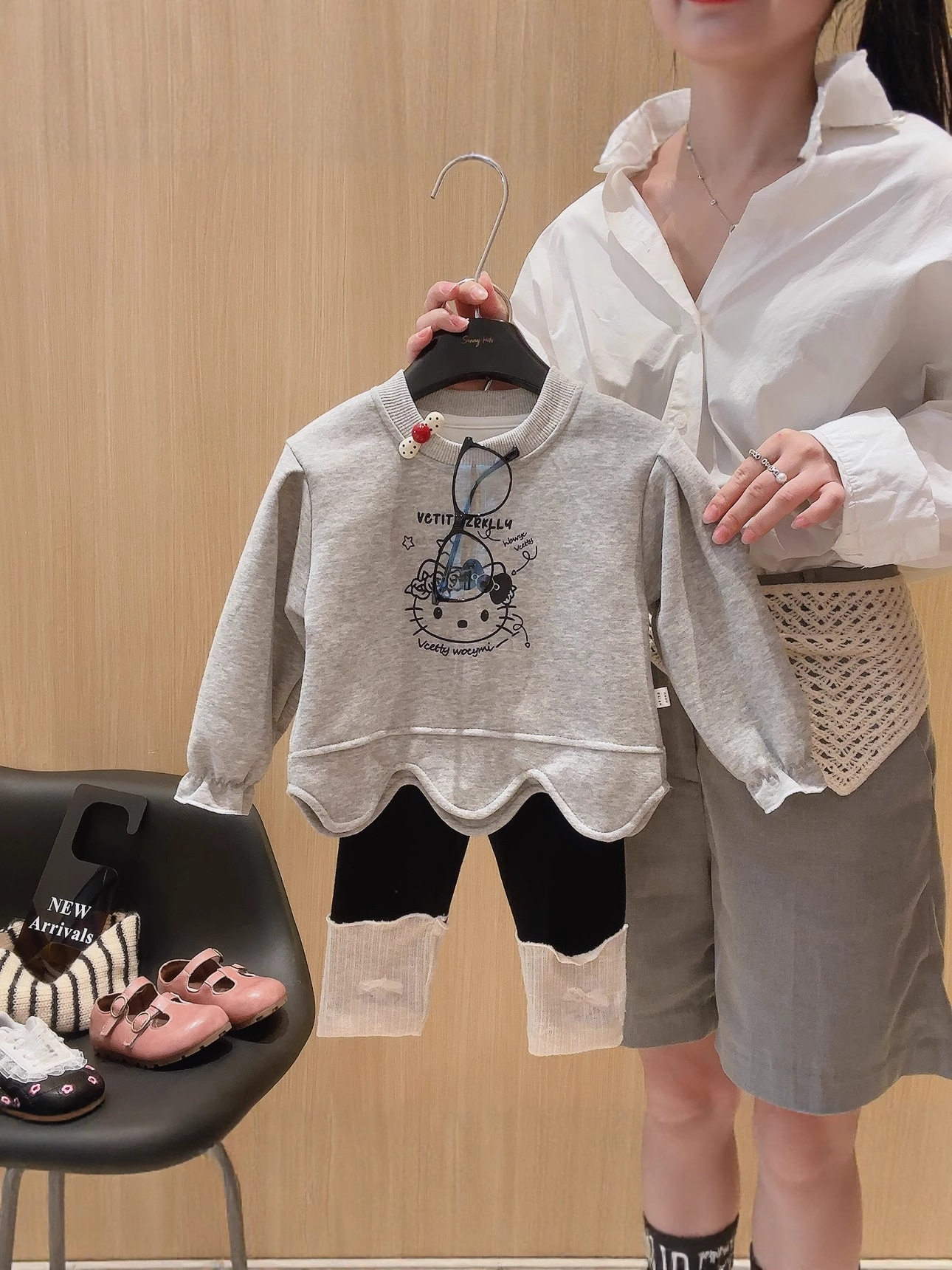 Mädchen-Herbstneuheit-stylisches einzigartiges Top-Set, Kleinkinder-Baby-Mädchen-Herbst-Hoodie-Outfit
