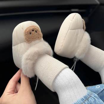 Baby Autumn and Winter Fleece-Lined Warm Long-Tube Shoes for Boys and Girls, Cute Casual Versatile Shoes and Socks for Newborns 0-12