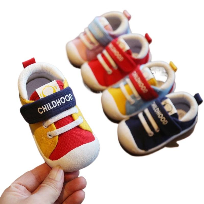 Spring and Autum New Baby Toddler Shoes Soft-Soled Indoor Shoes for Boys and Girls Baby Canvas Shoes Trendy Kidsren 1-3 Years Old 2
