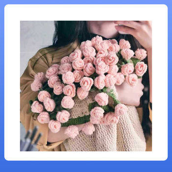 ✅ Spot Acrylic Handmade Rose Blanket Crocheted Flower Blanket Lily of the Valley Flower Blanket Finished Rose Bouquet Blanket