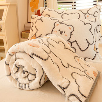 Thick Plush Blanket Winter Blanket Quilt Sofa Milk Coral Flannel Blanket Office Nap Blanket