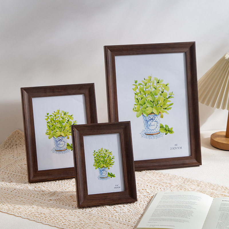 New Retro Simple Photo Frame for Wall Hanging 6-Inch 7inch 8inch Multiple Sizes Customizable Picture Frame Table Decoration Manufacturer