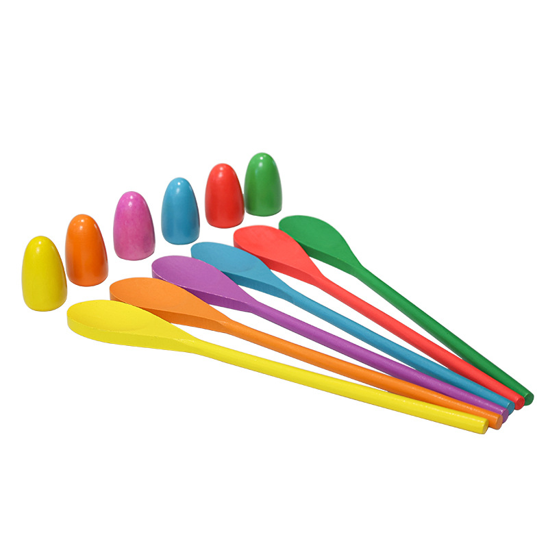 幼儿园平衡棒木勺托蛋游戏户外趣味活动早教感统平衡团建趣味活动