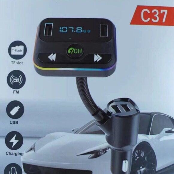 C37 Car Mp3 Player U Disk Music Car Bluetooth Fm Transmitter Hose 4Usb Port Fm Transmitter