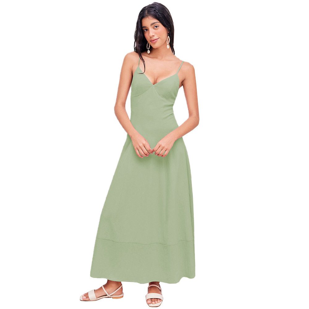 A Line Dress Slimming Fit Waist Defined Sleeveless Chic Design for Casual or Formal Occasions Wholesale Available