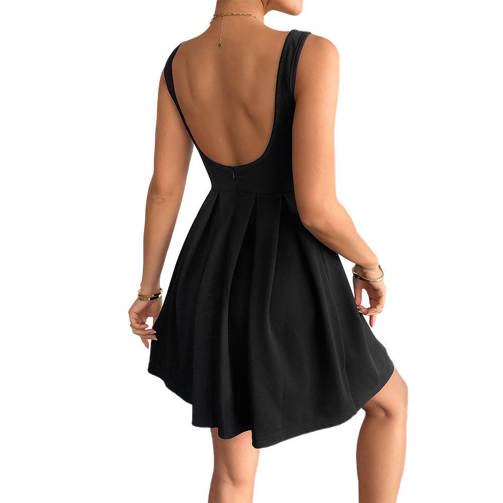 Summer Casual High Waist Dress Stylish Versatile Design Sexy Backless Comfortable Fabric Perfect for Everyday Wear