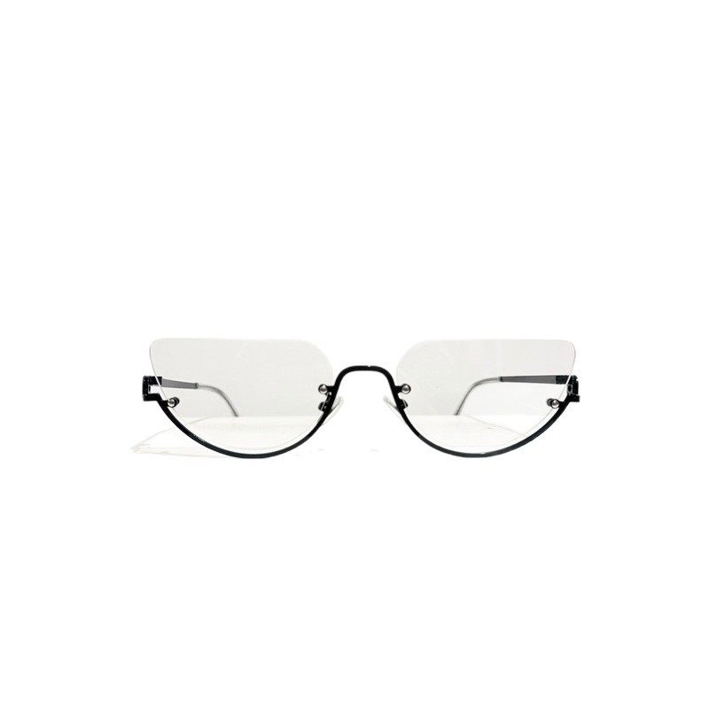 Korean-Style Gold Half-Frame Metal Glasses for Women, High-Intelligence Ins Rimless Anti-Blue Light Non-Prescription Frames, Customizable Prescription