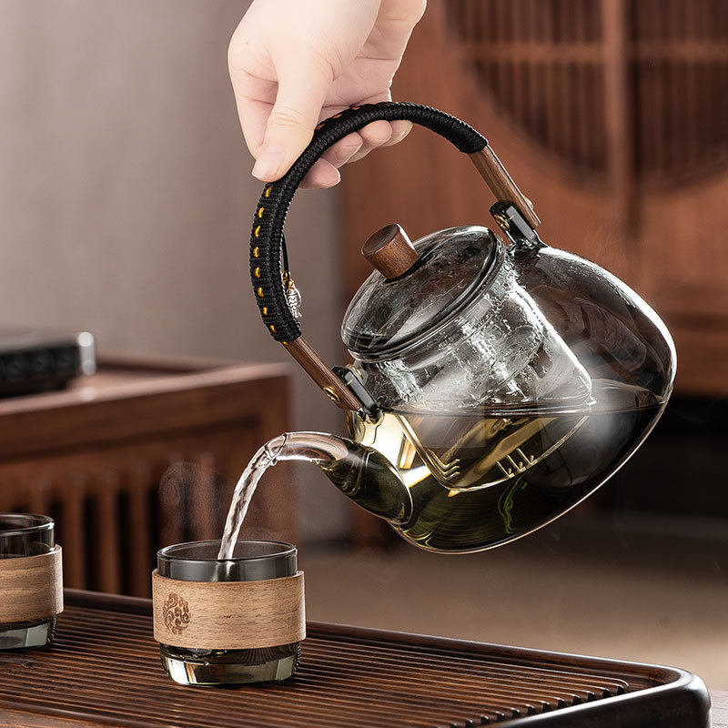 Glass Boiling Teapot Household Health Pot Tea-making Heat-resistant Glass Cooking Integrated Teapot Electric Ceramic Stove Kettle suit