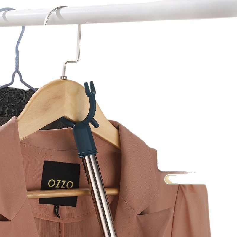 Telescopic Clothes Drying Rod for Home Use, a Clothes Hanger Rod with a Fork for Hanging Clothes, Suitable for Dormitory Use