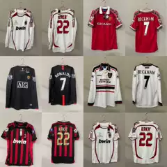 Retro Football Uniform Popular Model Ac/No. 22 Kaka No. 80 Ronaldinho Manchester United Red Devils Beckham Source Manufacturer