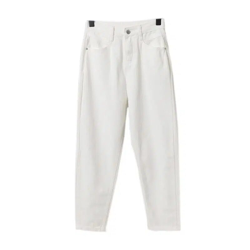 Womens White Denim Harem Pants Spring Korean Style Casual Slim Fit Versatile Wholesale Available