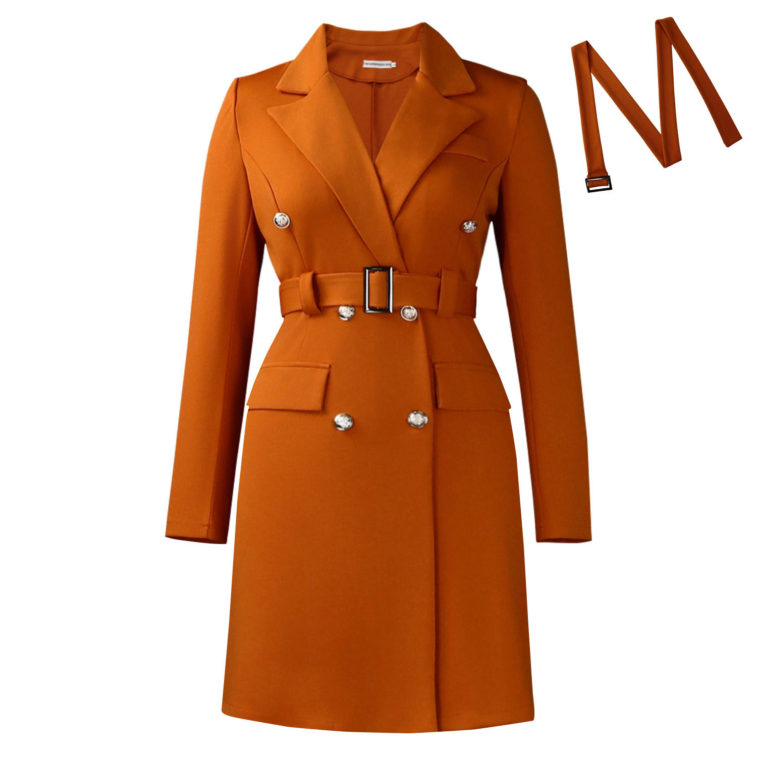 Long Sleeve Bodycon Blazer Dress Double Breasted Solid Color Elegant Style Perfect for Autumn and Winter Wholesale