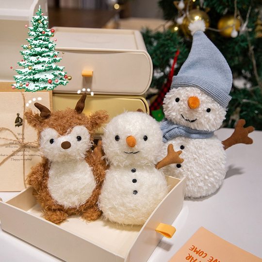 Christmas Gift Snowman Elk Stitching Christmas Tree Plush Toy Scene Layout Atmosphere Grasp Doll Female