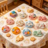 Маленький мини-чайный сервиз, набор животных, игрушки для детского игрового домика, милые мультяшные украшения, подарочный чайный поднос, подарочная коробка